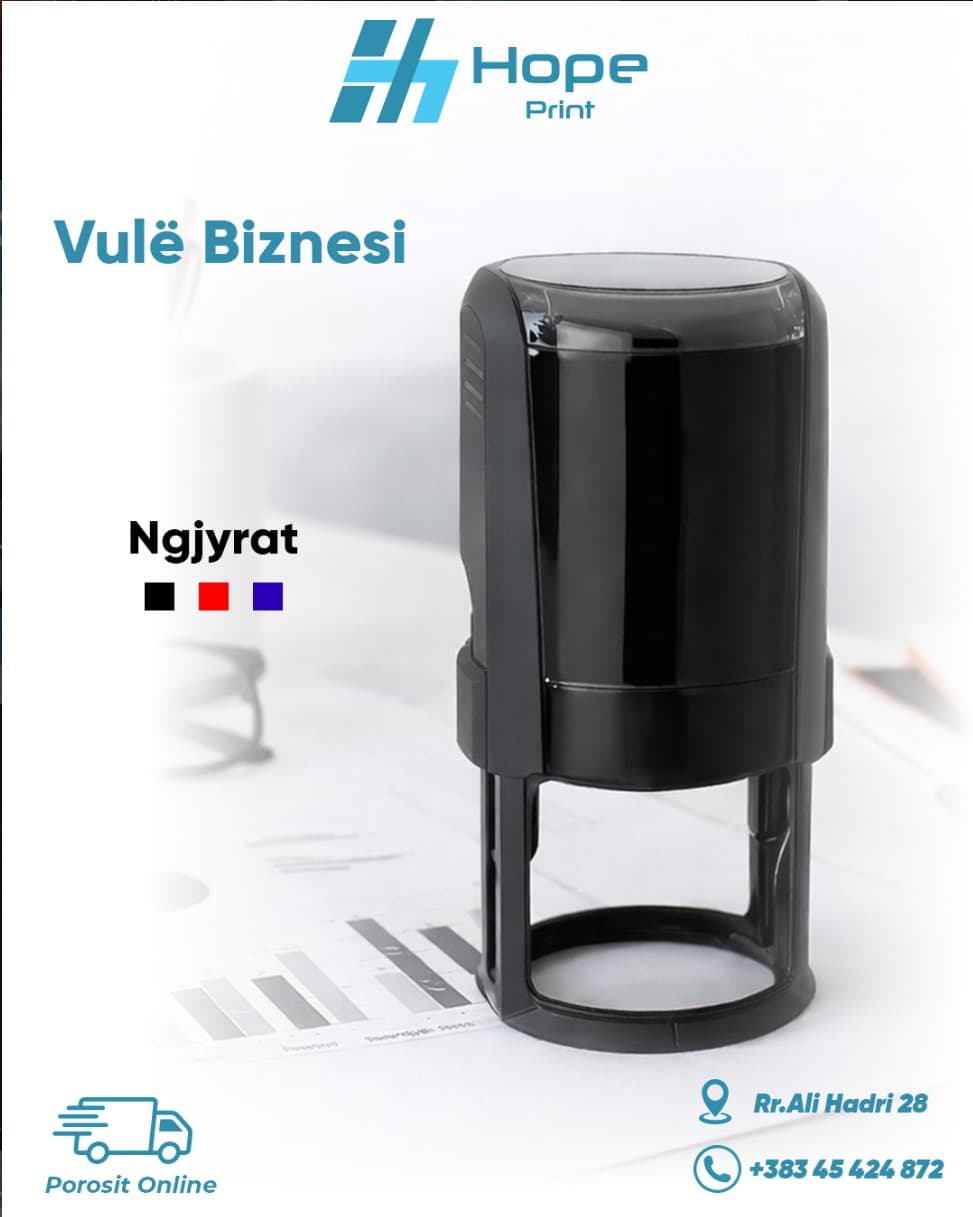 Vulë biznesi vetëngjyrosëse me logon tuaj, ngjyra e zezë, e kuqe ose blu